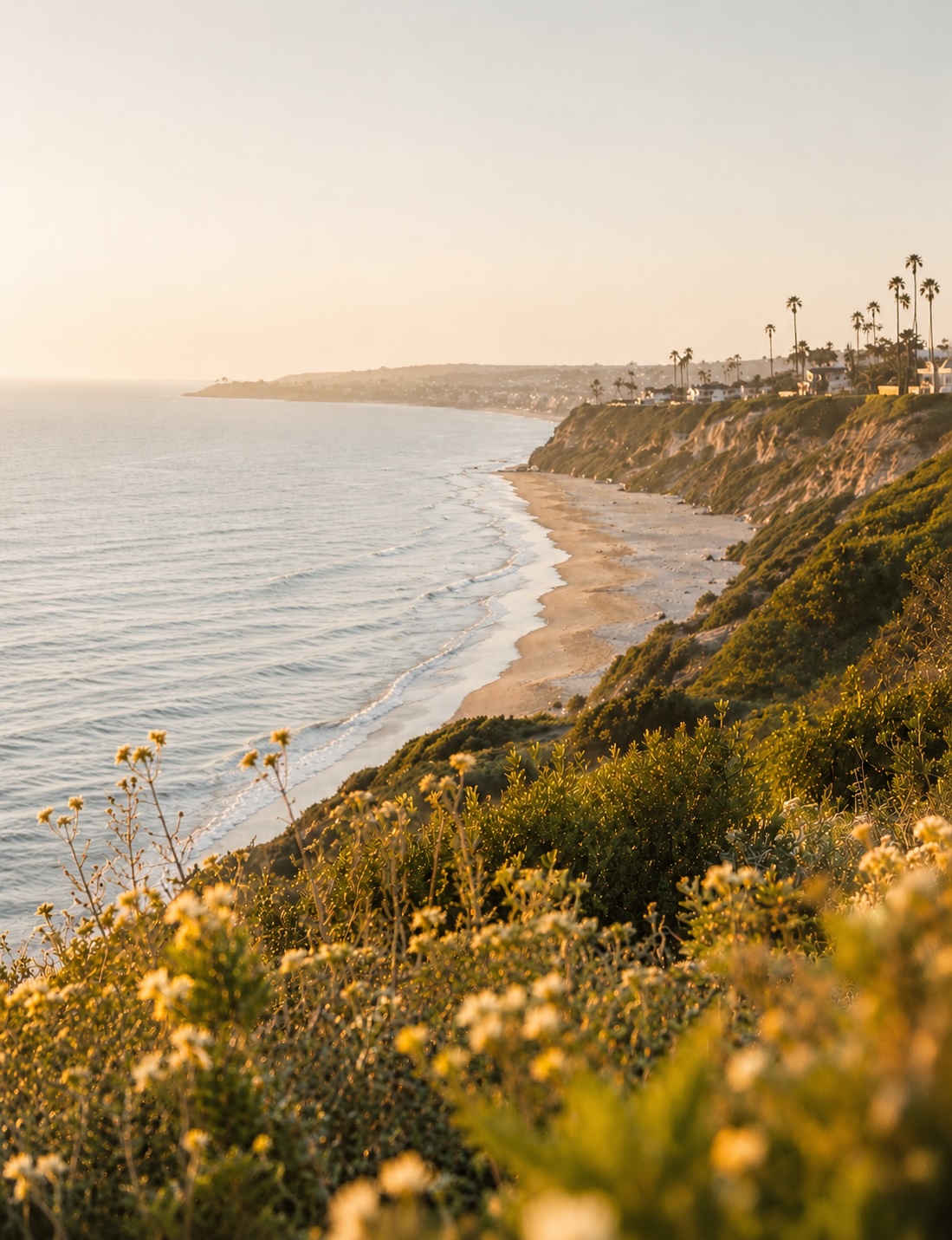 Orange County coastline at golden hour
